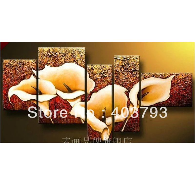 MODERN ABSTRACT HUGE LARGE CANVAS ART OIL PAINTING lily  flower for wedding decoration home decoration