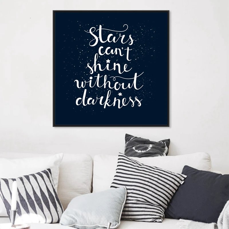 Stars Can't Shine Without Darkness Quote Canvas Art Prints Inspirational Painting Poster Wall Home Decoration | Дом и сад