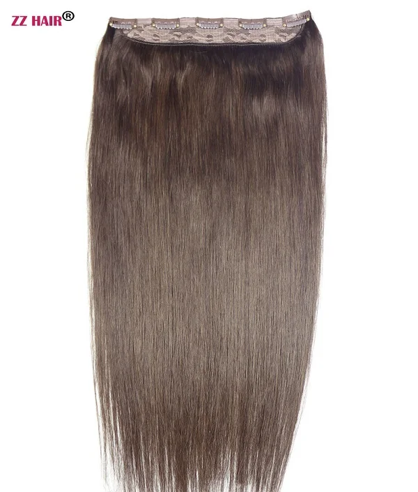 #2 ZZHAIR 100 г-200 г 1"-28" Искусственные волосы одинаковой направленности волос один кусок набор 5 клип в человеческие волосы для наращивания Натуральные Прямые Волосы - Цвет: #2