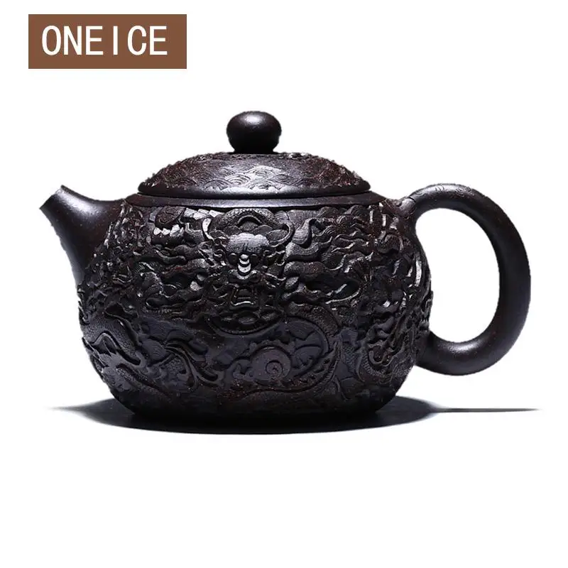 Знаменитый чайный чайник Yixing чистый ручной работы сырое руда черный алмаз