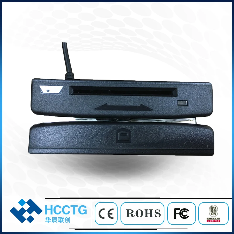 HCC100 USB считыватель карт с магнитной полосой смарт микросхема карт/писатель MSR +