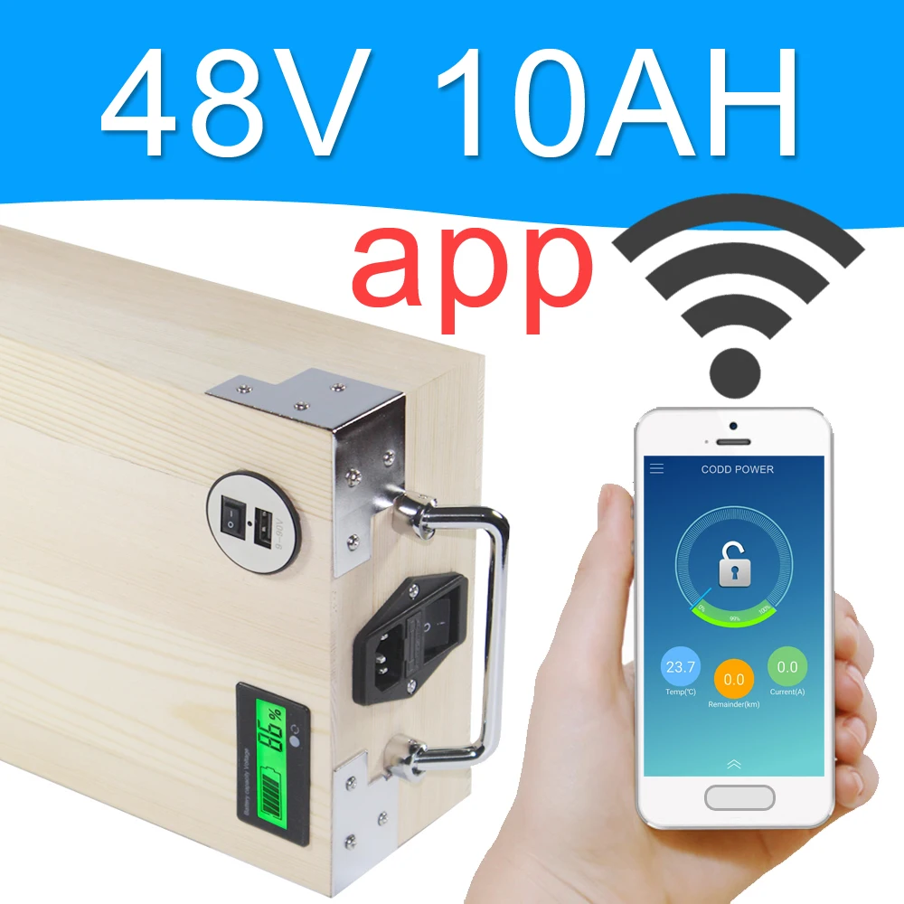 Аккумулятор для электровелосипеда С телефонным управлением 48 В 10 Ач 500 Вт|48v