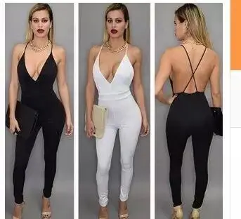 

New Bandage Jumpsuit Full Length Sexy Backless Jumpsuit High Quality Club Night Wear