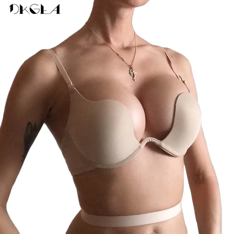 Fashion Backless Bra Lnvisible Lingerie C D Cup Deep U Sexy Bra U Plunge Half Cup Brassiere Black Women Underwear Push Up Bras
Fashion Backless Bra Lnvisible Lingerie C D Cup Deep U Sexy Bra U Plunge Half Cup Brassiere Black Women Underwear Push Up Bras