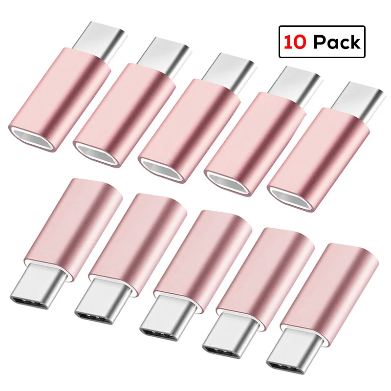 EECPT 10 Упаковка OTG type C адаптер USB C к Micro USB OTG кабель type-C разъем адаптера для Macbook samsung S9 S8 huawei P20 P10 - Цвет: 10 Pack Rose Gold