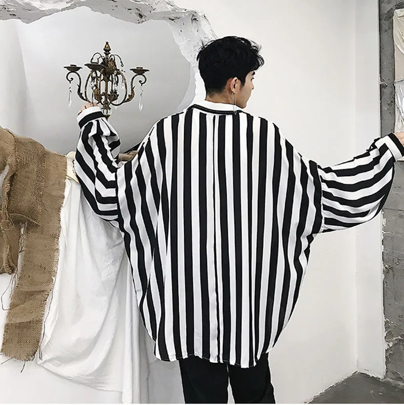 

Men Vintage Fashion Stripe Shirts Male Women Couple Harajuku Streetwear Hip Hop Loose Casual Long Sleeve Party Dress Shirts