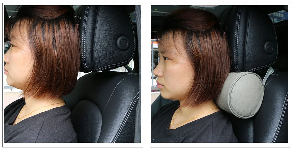 Автомобильная подушка для шеи из пены с эффектом памяти/Автомобильная круглая подушка для офисного стула из натуральной кожи с подушкой черного цвета
