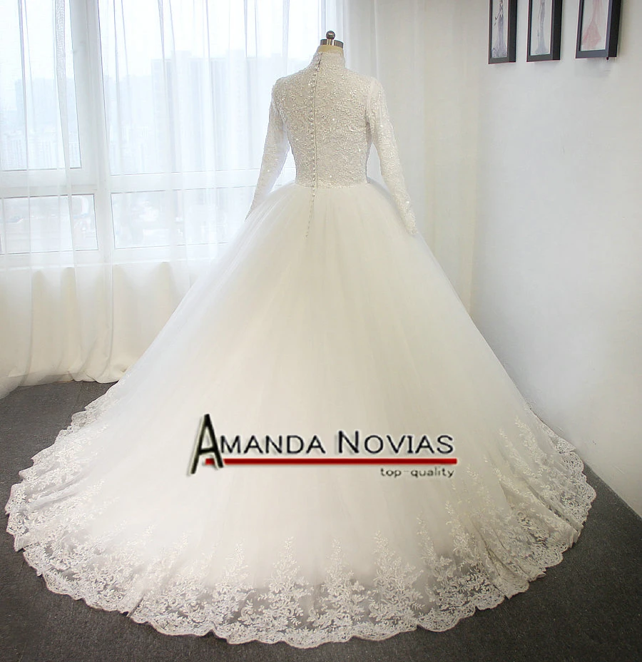 Женское Свадебное Платье Amanda Novias мусульманское бальное платье с высоким