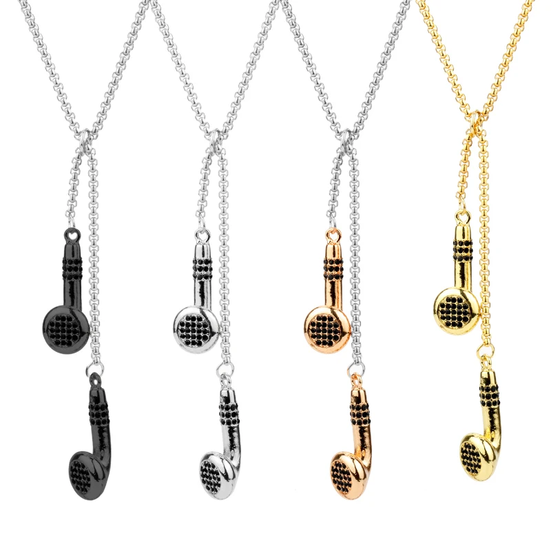 Модные наушники Canalphone IEM, ожерелья в форме диджейской музыки, искусственный сплав, для мужчин и женщин