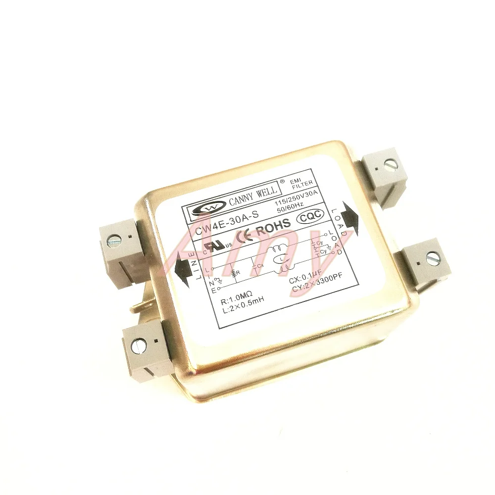 Мощный EMI фильтр CW4E 30A S, Однофазный AC 220 В, очищение от помех