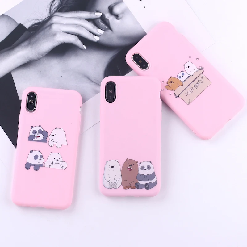 Мягкий силиконовый чехол с милым забавным медведем из мультфильма мама для iPhone 12