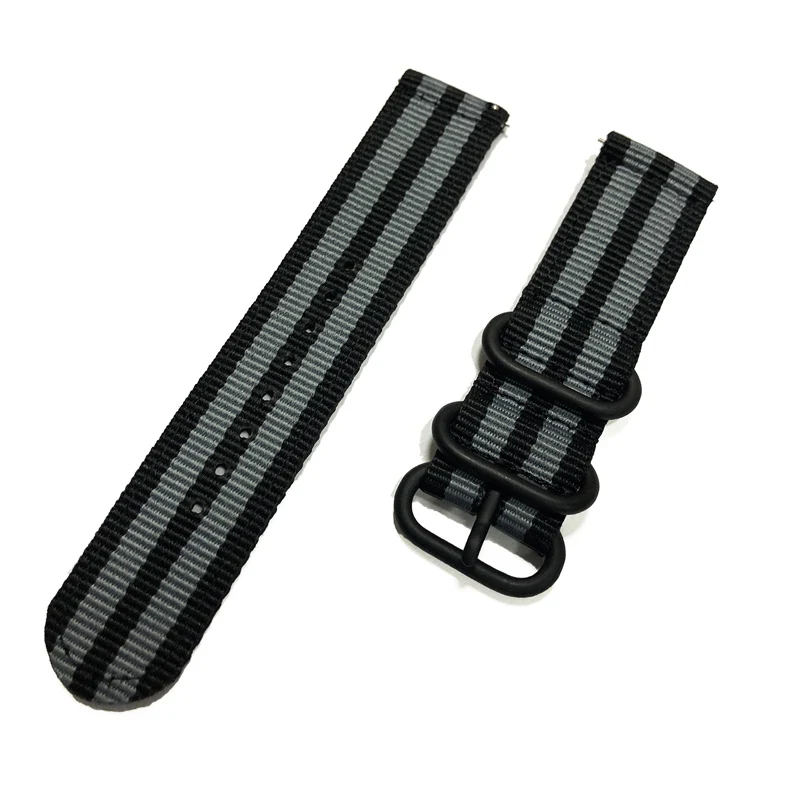 black gray Ремешком Nato для samsung Galaxy watch 46 мм 42 мм/Шестерни S3 Frontier/Amazfit Bip ремешок браслет 20/22 мм ремешок для наручных часов Шестерни S2/Спорт - Цвет ремешка: black gray