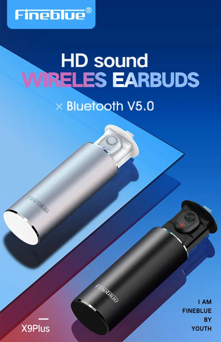 FineBlue X9plus Bluetooth наушники 5,0 TWS Беспроводная мини-гарнитура дисплей питания наушники с зарядным устройством спортивные наушники игровые