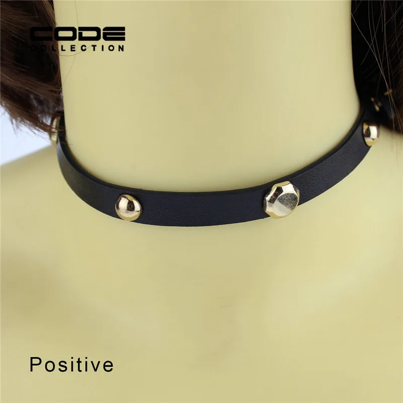 Женское Винтажное колье-чокер черное ожерелье из искусственной кожи с коротким