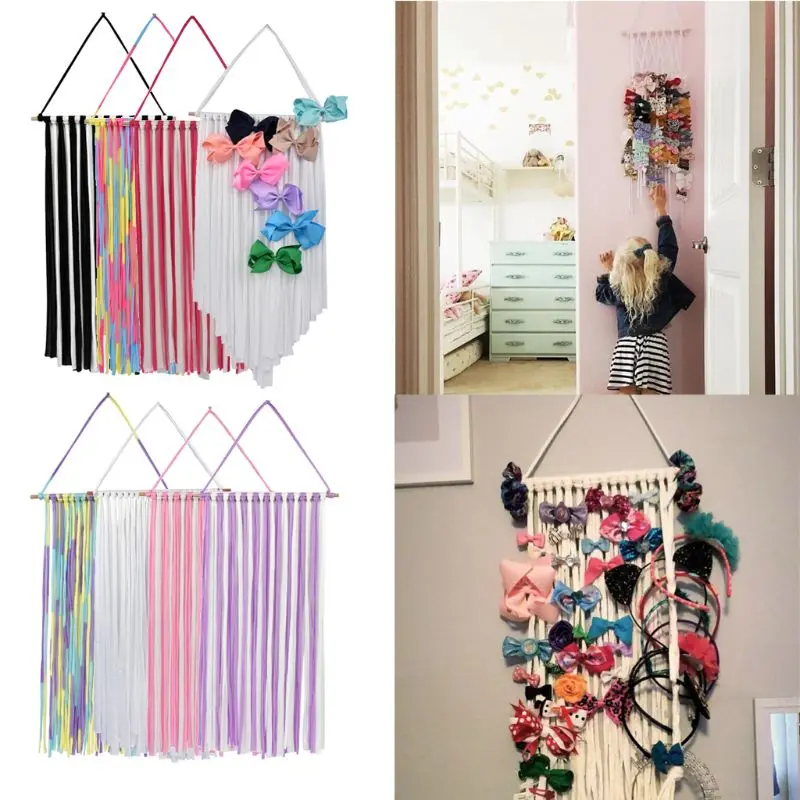 

Girls' Hair Bows Storage Belt Barrette Hairband Organizer Kids Rainbow Color Hair Clips Hair Holder DIY Hair Accessories