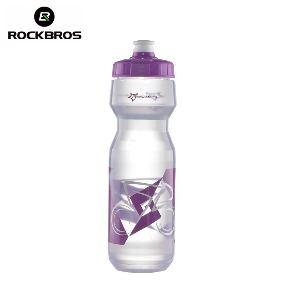 Clear Purple ROCKBROS 750 МЛ Велоспортные Водные Бутылки Велосипедов Портативный Чайник Бутылки Воды для Пластиковых Открытых Горных Велосипедов - Цвет: Clear Purple