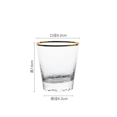 A 350ml 2pcs Прозрачная Золотая оправа стеклянная кружка напиток Стакан Кружка для подарка домашняя термостойкая Питьевая чашка бокал для вина Бар Кафе офисная стеклянная посуда - Цвет: A 350ml 2pcs