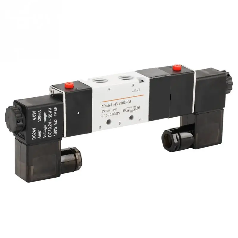 4V230 08C пневматический Соленоидный клапан DC 24V BSP 1/4 нормально закрытый 3 положения 5
