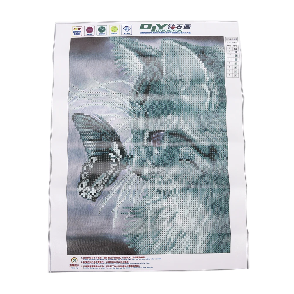 Картины Кот и цветок стены картины сделай сам 5D алмазная живопись вышивка