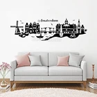 Красивая наклейка на стену с изображением города Амстердама, наклейка с изображением городов и зданий, виниловая роспись, съемная Наклейка на стену DecalsLC131