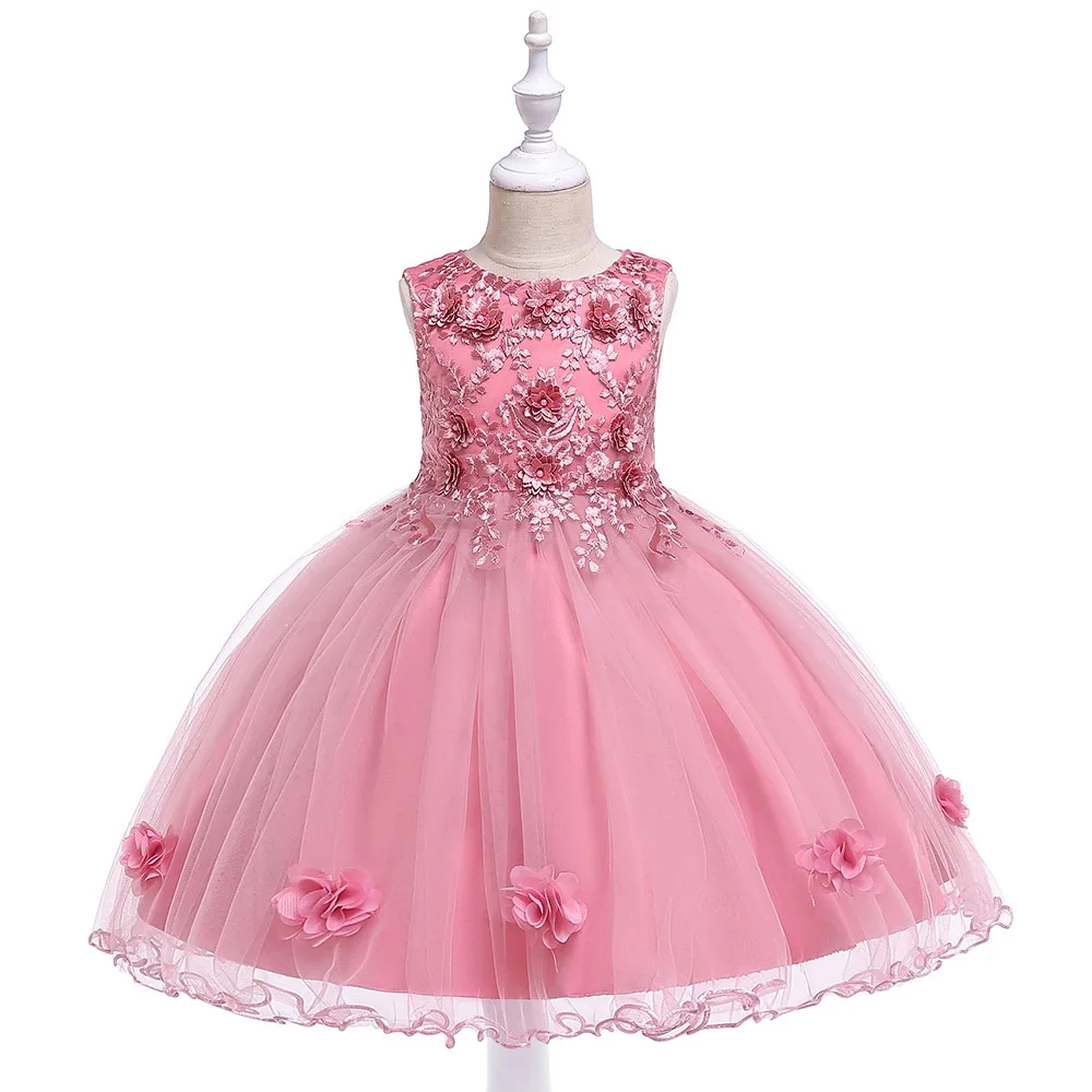 Retail Kids Girl Embroidery Birthday Princess Party Dress Girls Elgent Ball Gown Christmas L5061 | Детская одежда и обувь