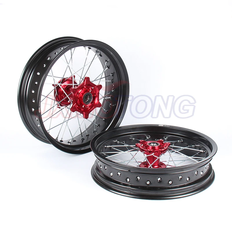 3,5/5,0*1" супермото обод колеса Набор для HONDA CRF250R 2004-2013 CRF450R 2002-2012 2011 2010 2009 2008 2007 2006 2005 Красный концентратор