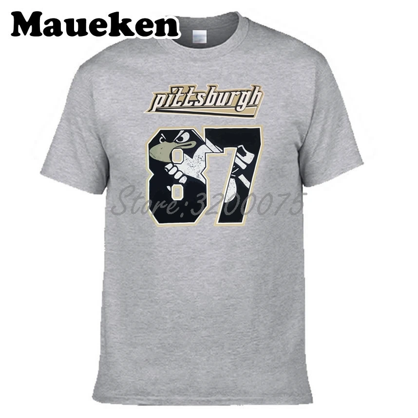 Мужская футболка Sid Anger 87 Sidney Crosby футболки с коротким рукавом 100% хлопок W0518077|t shirt