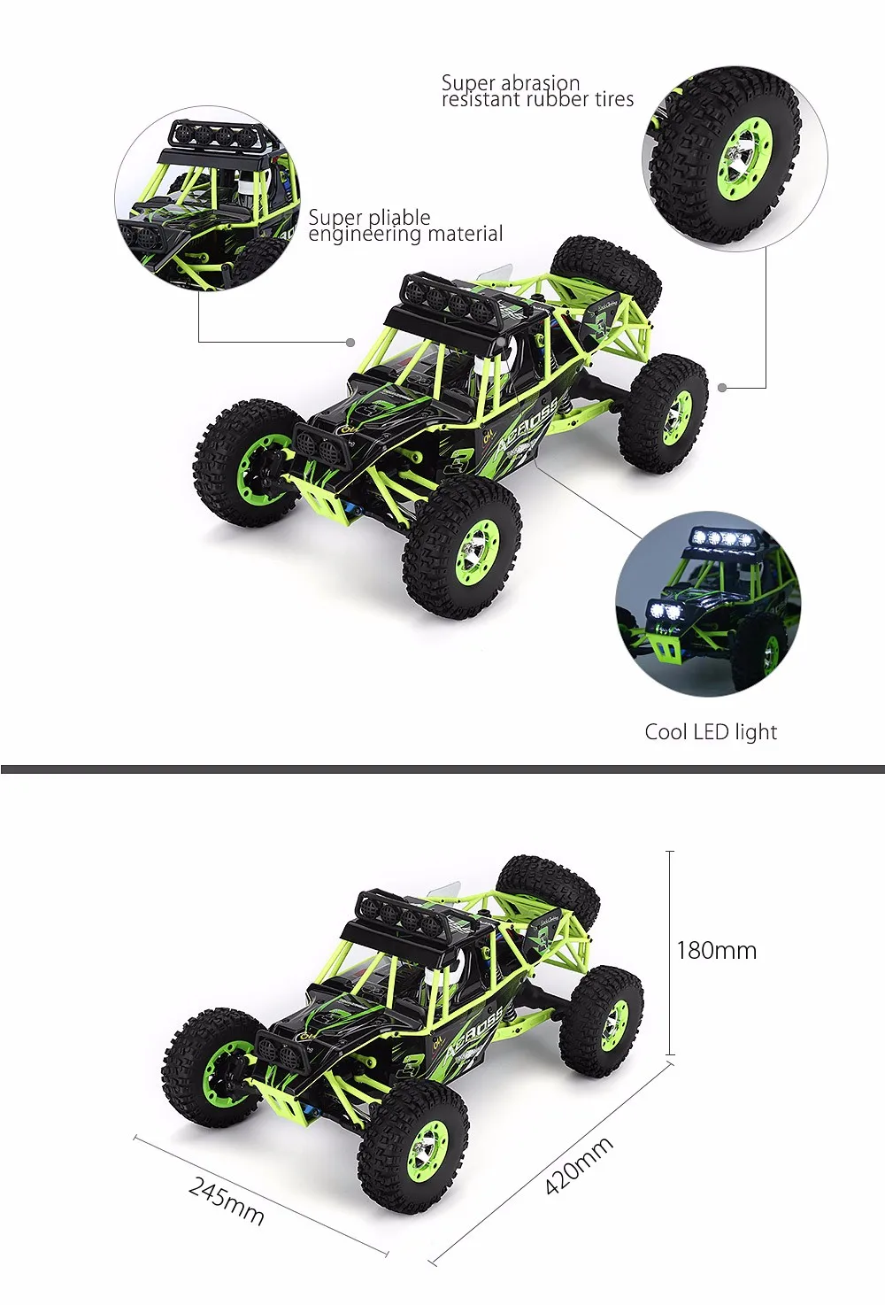 Новейший супер автомобиль, Модернизированный WLtoys 12428, скалолазание, 1:12, большой размер, Rc, высокая скорость вождения автомобиля, 4CH гоночный автомобиль, игрушки, грузовик, подарок