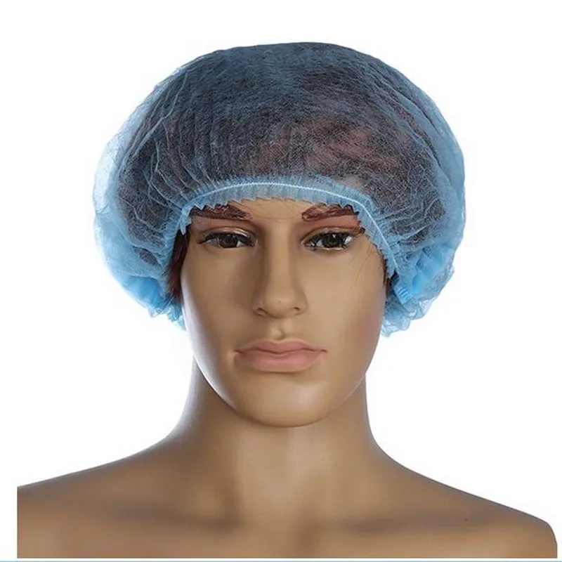 100pcs clean disposable cap for spa salon bathroom nonwoven pleated mob cap anti dust mushroom shower caps medical hair cap free global shipping