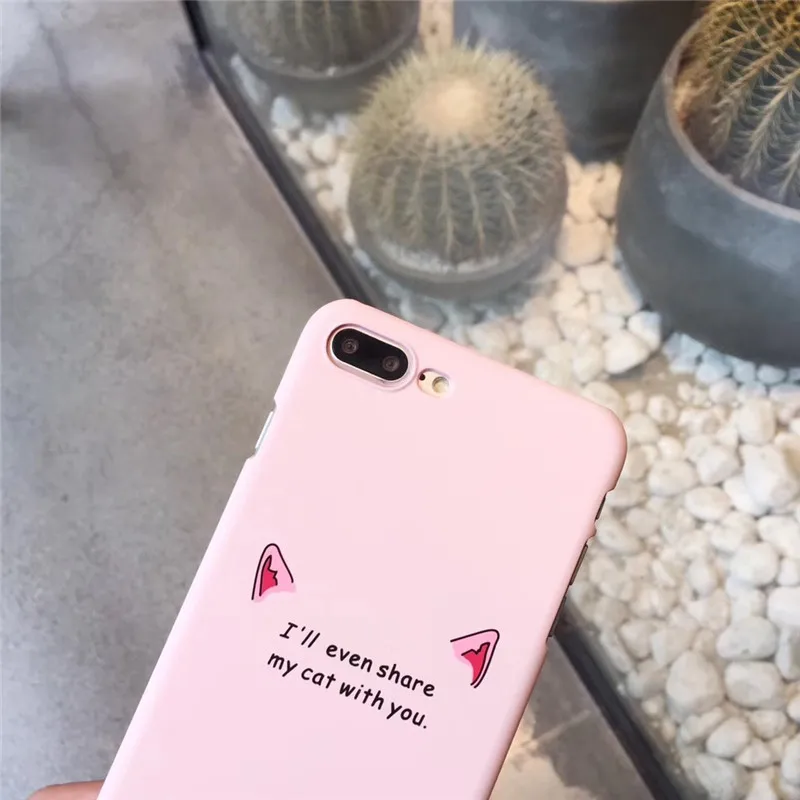 Мультяшный Забавный розовый Кот уши Iphone6s чехол для телефона Apple7/9 plus жесткий |