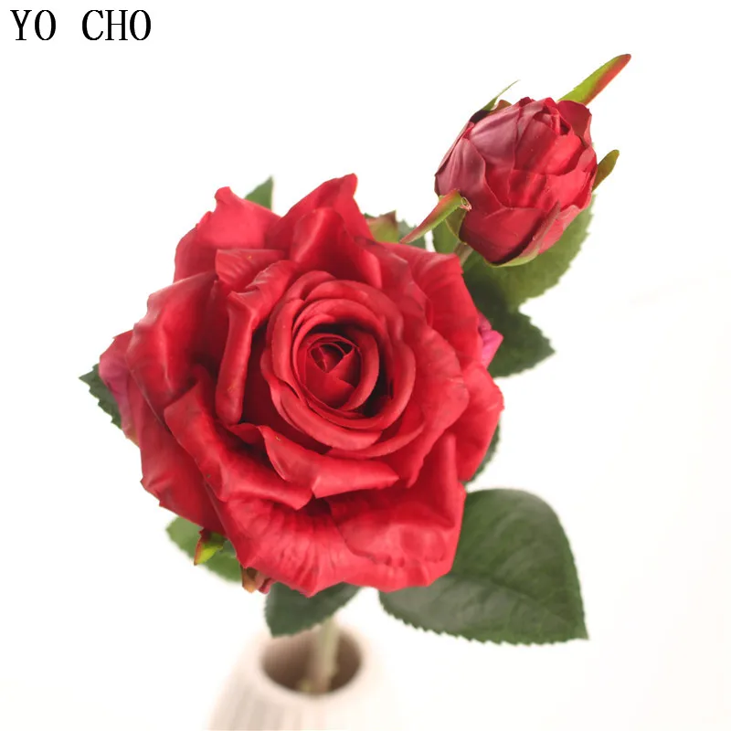 

YO CHO Creative Latex Real Touch Flowers Rose Artificial Flowers Peony Farmhouse Decor Valentines Day Gift Wedding Decoration