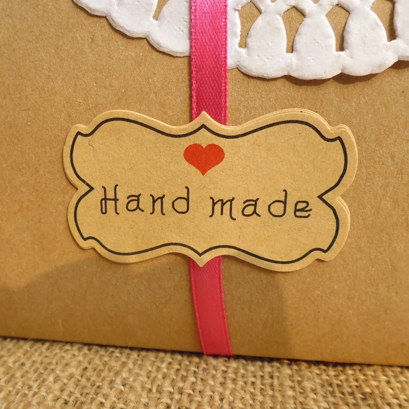 80 шт. большой размер ручная печать стикеры из крафтовой бумаги наклейки в виде