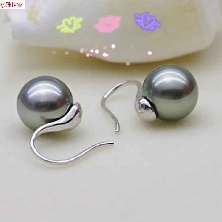 Серьги подвески из натурального таитянского жемчуга 925 пробы Ms. pearl|silver pearl earrings|ear