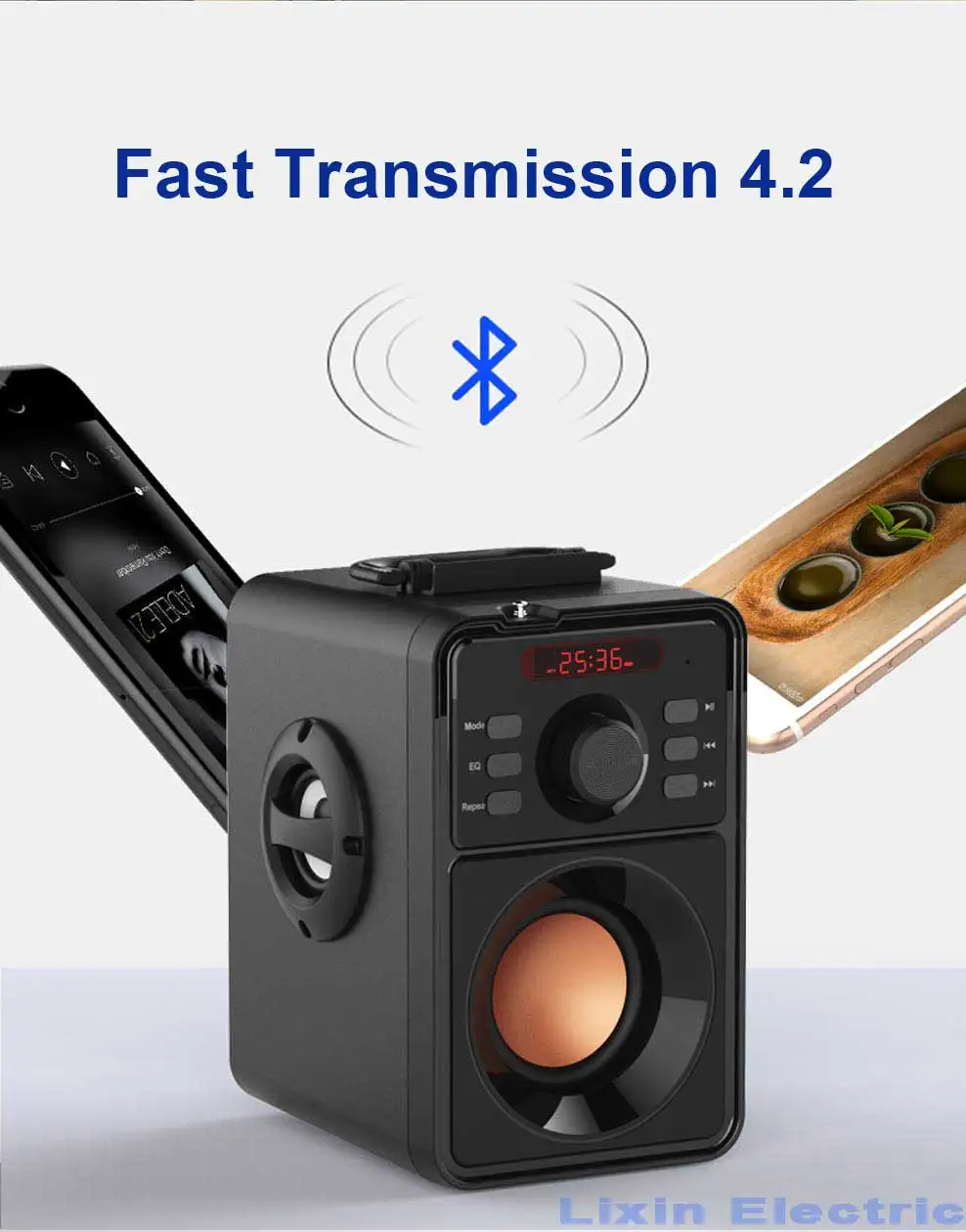 JUNKE 2,1 Портативный Bluetooth Динамик Беспроводной стерео сабвуфер тяжелый бас Динамик s музыкальный плеер Поддержка светодиодный Дисплей FM радио TF