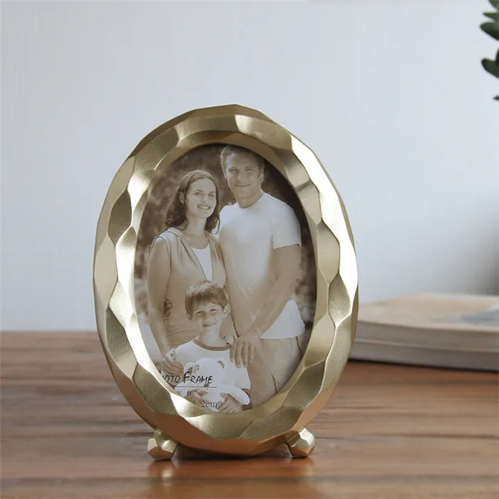 6inch Oval gold Золотая Серебряная креативная Геометрическая стерео фоторамка студийная учебная декоративная настольная Свадебная фоторамка 6 дюймов 7 дюймов 8 дюймов - Цвет: 6inch Oval gold
