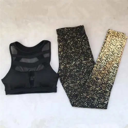 CB381 black blac set Тренировочный костюм с горячей штамповкой, костюм из двух частей для женщин, комплект для йоги, спортивные женские штаны для фитнеса, леггинсы, штаны для йоги с эффектом пуш-ап, спортивная одежда - Цвет: CB381 black blac set