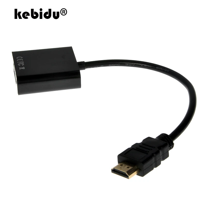 Адаптер HDMI совместимый со штекером на гнездо VGA кабель преобразователя видео 1080P