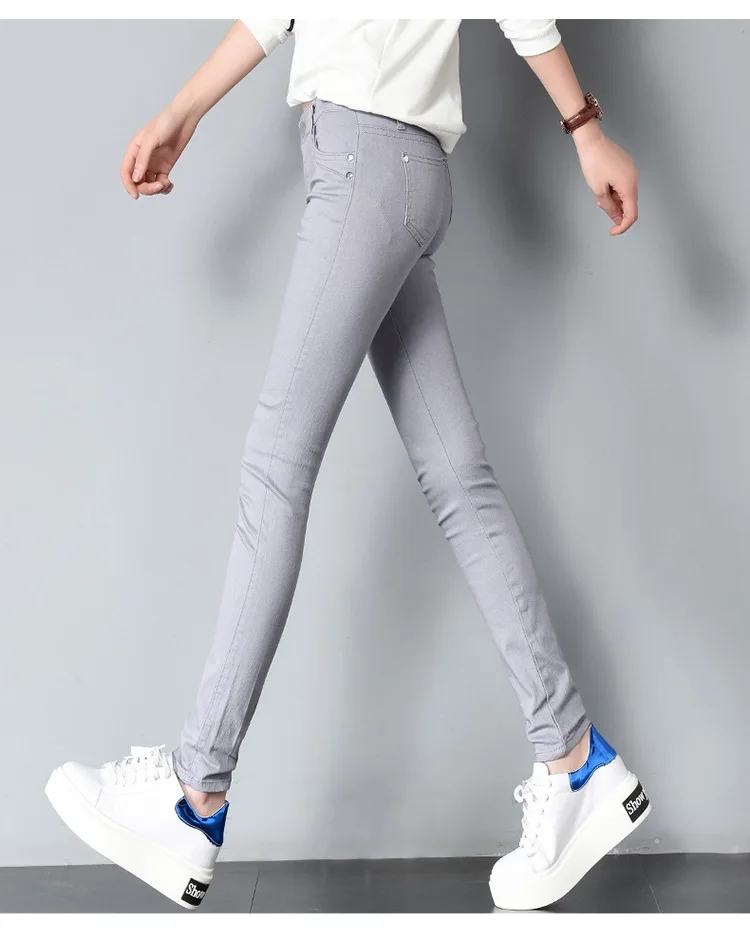 Новинка Весна 2019 женские повседневные брюки ярких цветов Джинсовые леггинсы