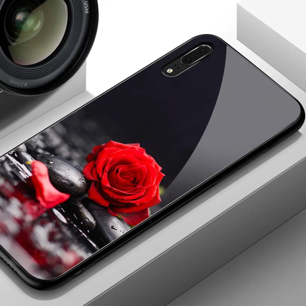 Чехол Finder для huawei mate 9, чехол, красная роза, Цветочный, закаленное стекло, чехол для huawei mate 9 10 Pro P10 P20 Honor V9 V10 Play Nova 3e