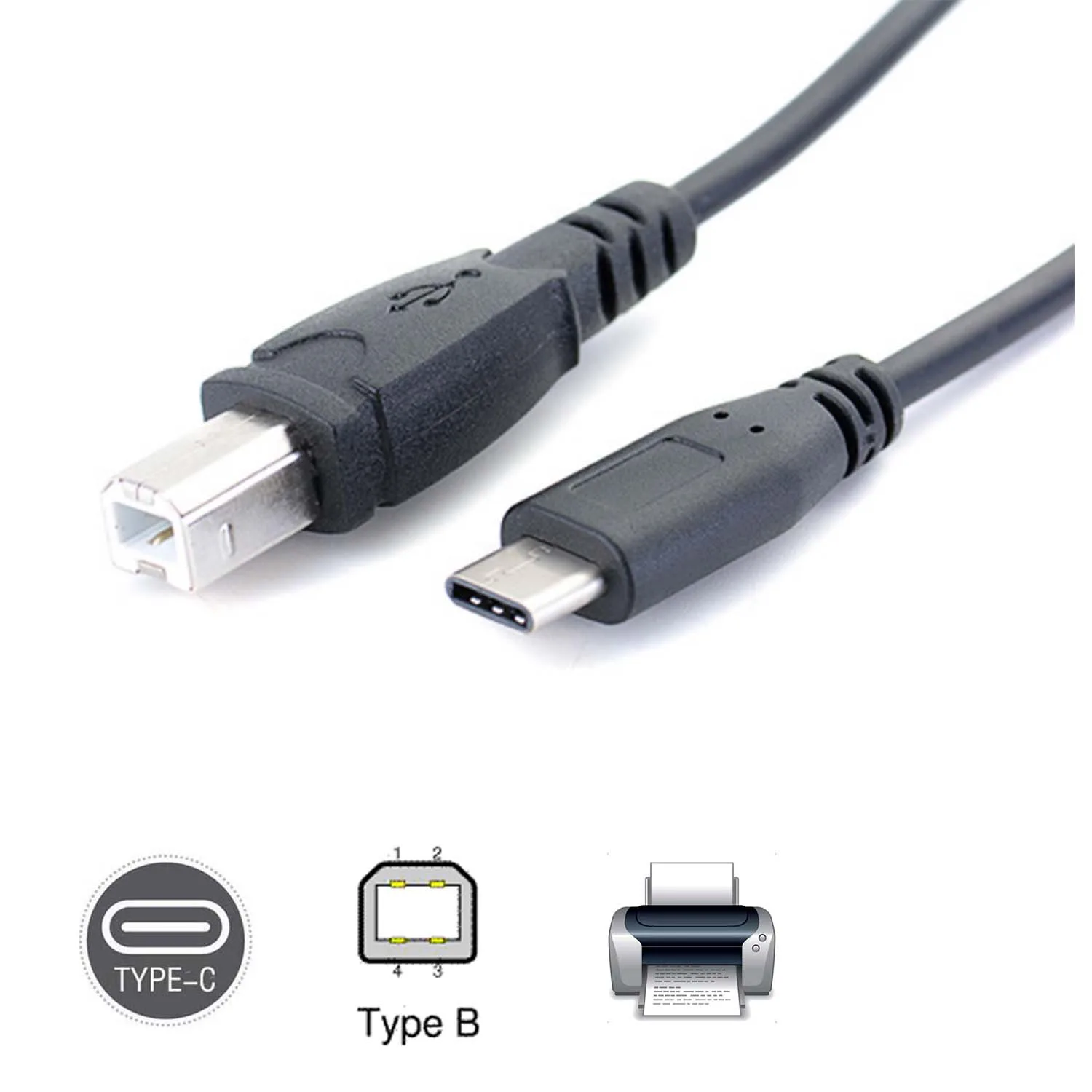 Кабель для передачи данных USB 3 1 Type C с разъемом папа на 2 0 B шнур телефона планшета