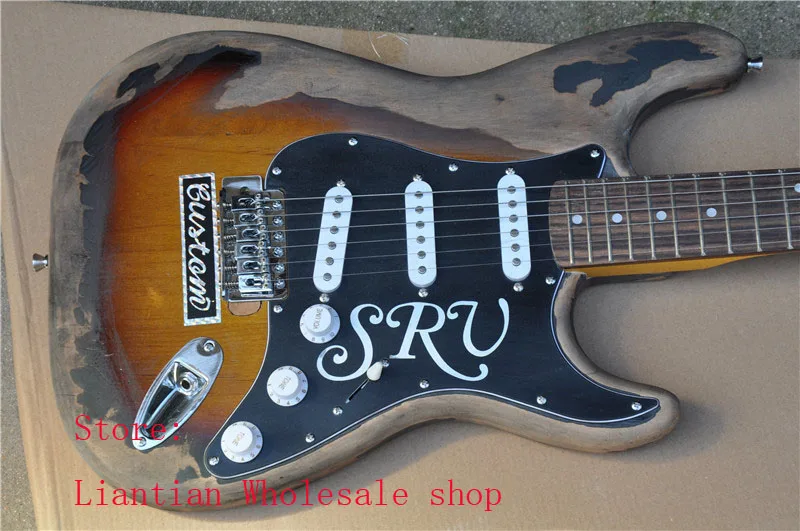 Винтажный стиль custom shop Ограниченная серия Masterbuilt srv stevie ray vaughan tribute электрогитара-189-5