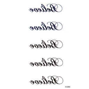 Водостойкая Временная тату-наклейка Believe хна для боди Арта наклейка имитация татуировки флэш-фестиваль татуировки Временные татуировки