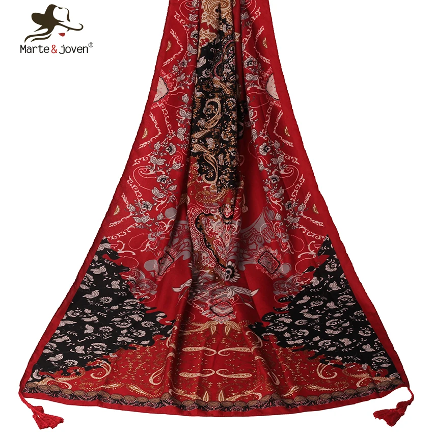 Marte & Joven этнический винтажный стиль цветок Пашмина продолговатый шарф и накидка