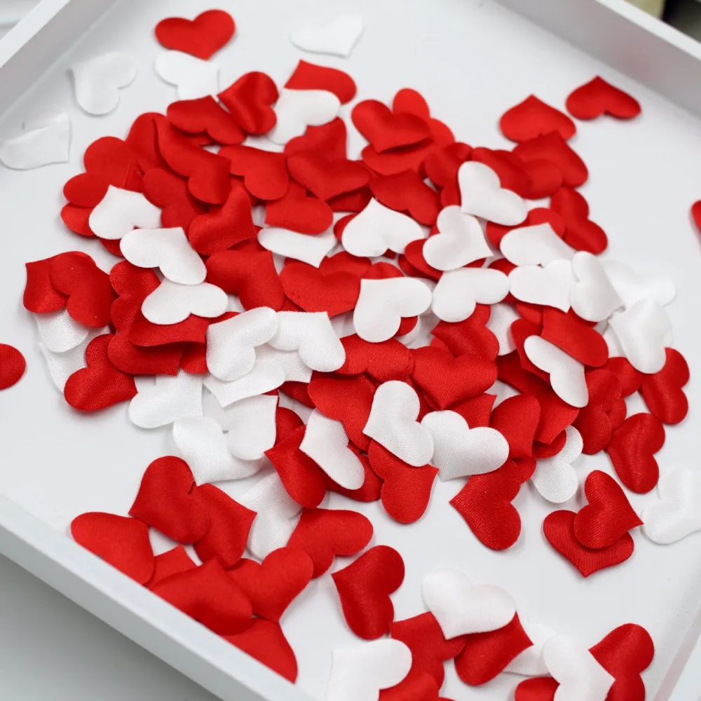 100 шт шелковые милые сердца ткани маленькие украшения для свадьбы дома