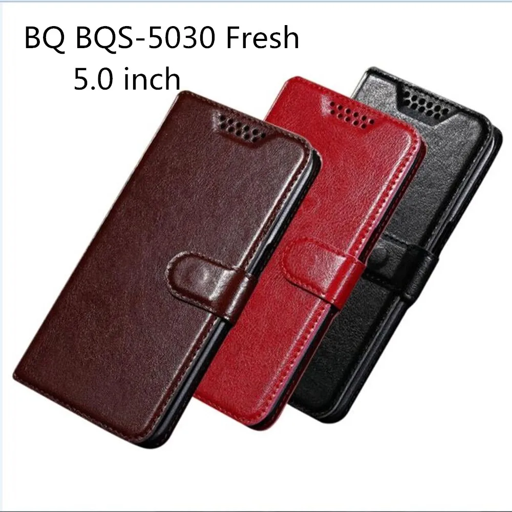 Wallet Case Luxury Retro PU Leather Back Cover For BQ BQS-5030 Fresh Flip Protective Phone Cases | Мобильные телефоны и