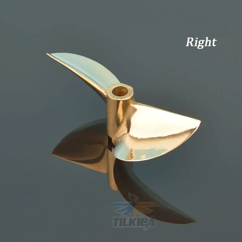 D76mm Right Rc пропеллер 7616 2 Лопасти медная Опора левый/правый диаметр 76 мм для 6,35 мм 1/" опора с валом для лодки - Цвет: D76mm Right