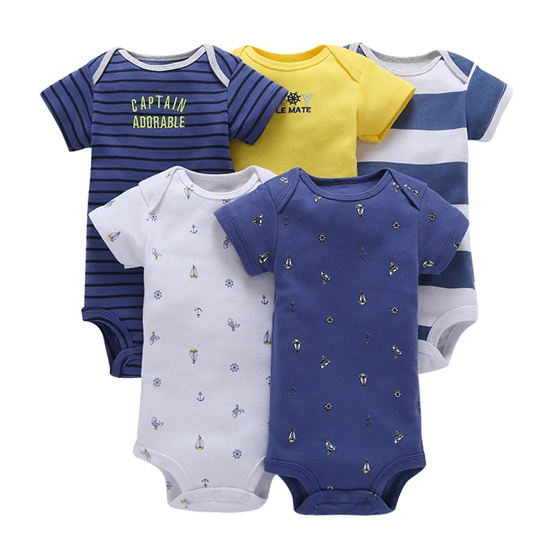 5piece of set baby boy girl clothes set kids bebes bodysuit summer clothing set 2018 new model free shipping