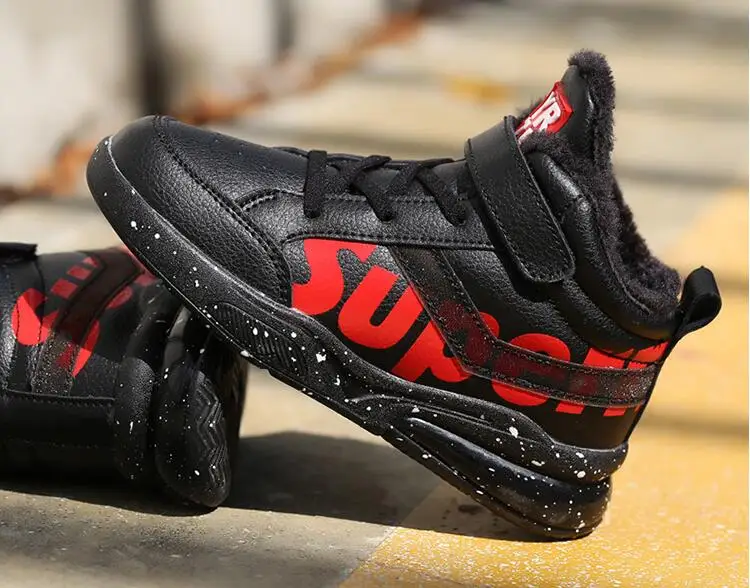 Winter Children Sneakers New Velvet Martin Boots Elastic Band Kids Casual Shoes Boys Girls Snow Boots Plush Fashion Boots