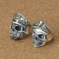new fashion rings for men 925 sterling silver jewellery vintage personality exaggeration skeleton ring opened adjustable size