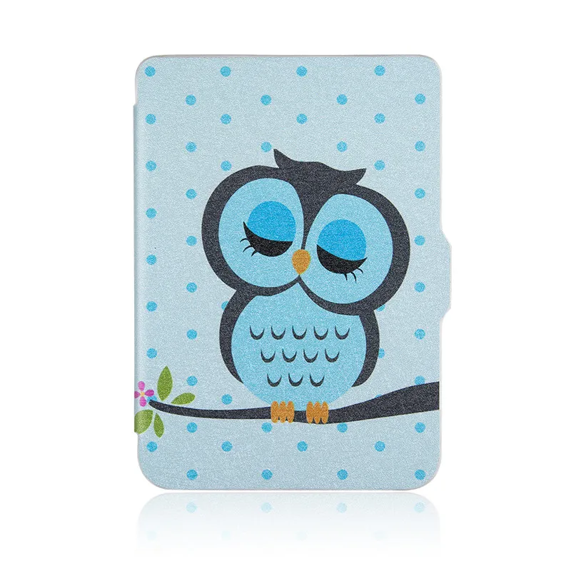 Owl Ультратонкий умный чехол из искусственной кожи с рисунком на магните для kobo Clara N249, Прозрачный HD 6,0 электронные книги, защитный чехол+ пленка+ стилус - Цвет: Owl